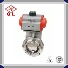 Sanitary Clamped Butterfly Valve with Horizontally Pneumatic Actuator